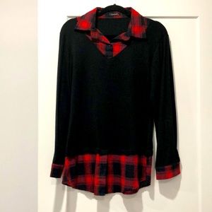 Black & Res Buffalo Plaid Top